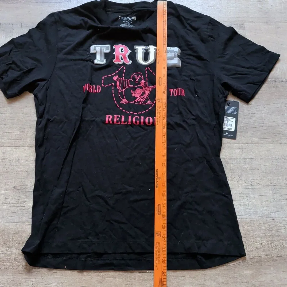 NWT True Religion World Tour Buddha Graphic Black T-Shirt Men's Size XL